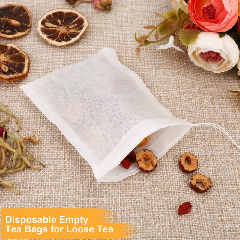 BetyBedy 100PCS Tea Filter Bags, Disposable Tea Bags for Loose Leaf Tea, Drawstring Empty Tea Infuser, BetyBedy Tea Steeper, Natural Wood Pulp Paper Material, 1-Cup Capacityï¼ˆ3.15 x 3.94 inchï¼‰ - Image 5